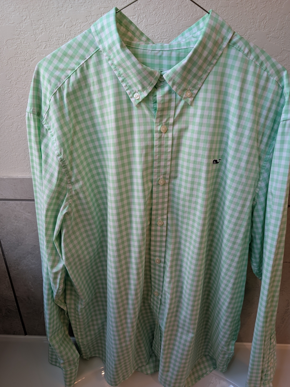Vineyard Vines Mint Green Gingham Button-Down Shirt